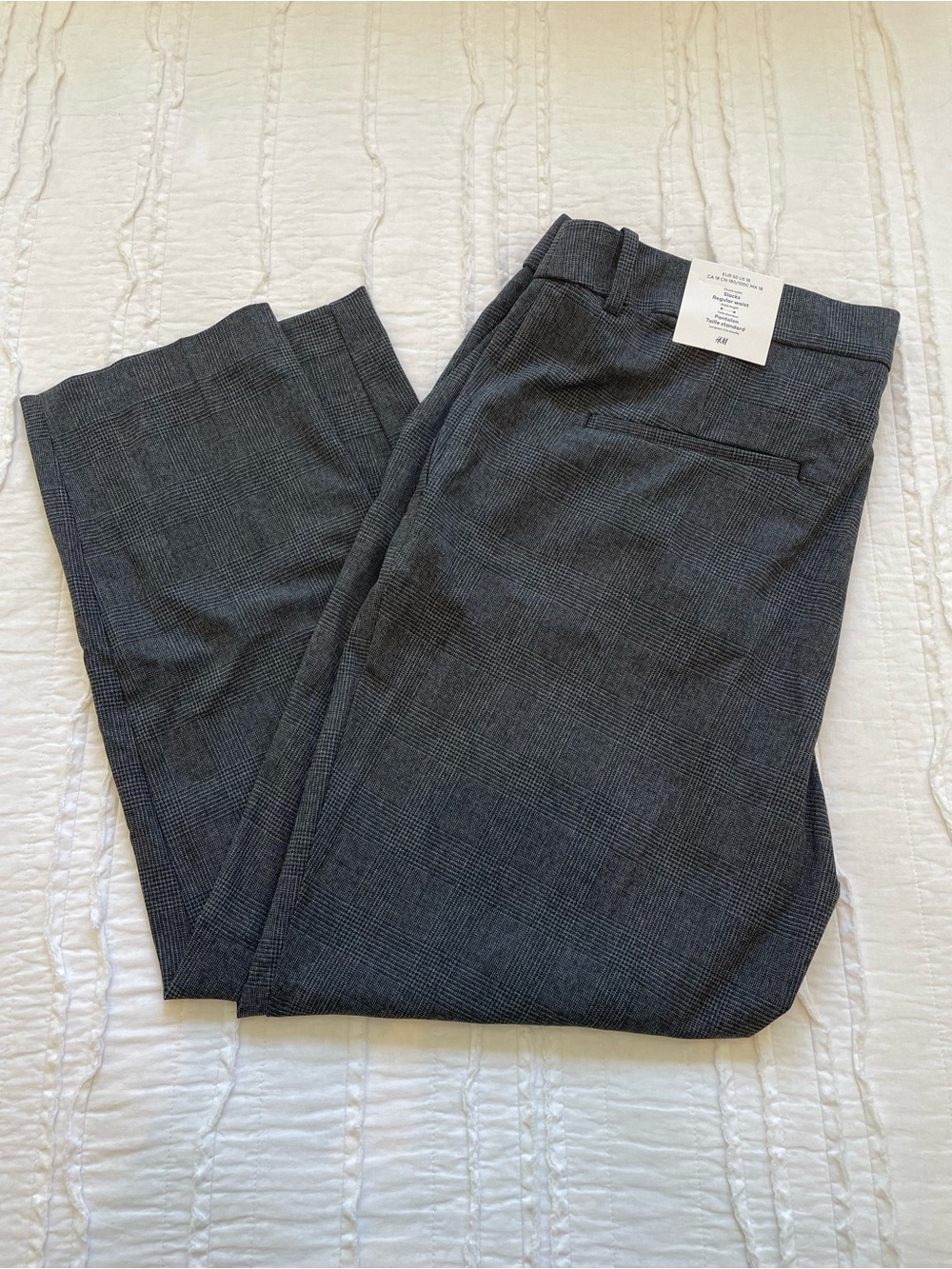 NWT H&M Gray Black Plaid Slacks | Women’s 18